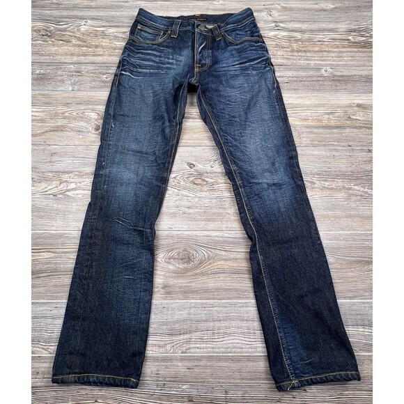 Nudie Jeans Grim Tim Jeans Mens 31x32 Fits 29/30 Selvage Button Fly Organic - Picture 1 of 16